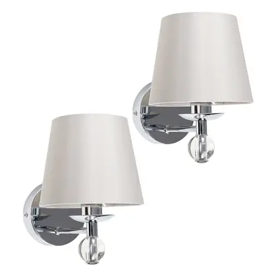 Bryantt Pair of Silver Indoor Wall Light