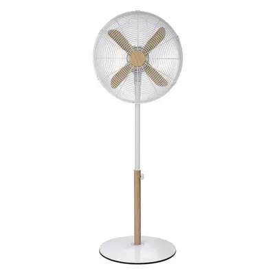 Russell Hobbs RHMPF1601WDW Pedestal Fan, W, White with Wood Effect Trim