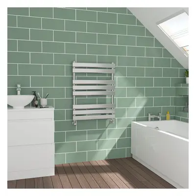 WarmeHaus Flat Panel Chrome Towel Radiator Bathroom Heated Towel Rail 800x600mm