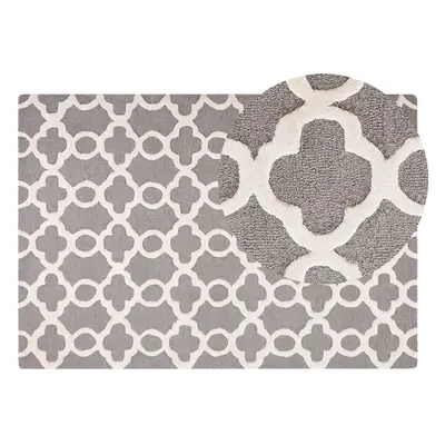 Wool Area Rug x cm Grey ZILE