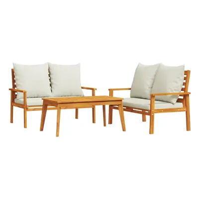 (brown and white, 2x bench + table) vidaXL Garden Lounge Set with Cushions Outdoor Lounge Set So