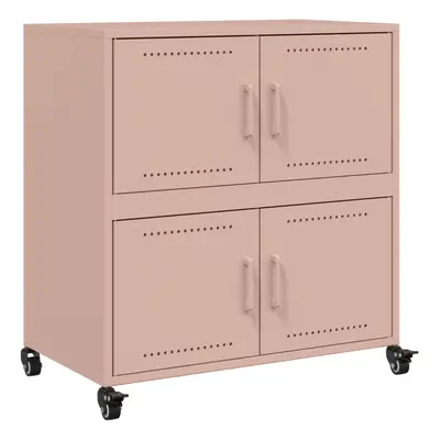 (pink) vidaXL Sideboard Storage Organiser Cupboard Side Cabinet Highboard White Steel