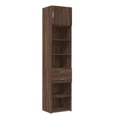 (brown oak) vidaXL Slim Storage Cabinet Side Cabinet Sideboard Sonoma Oak Engineered Wood