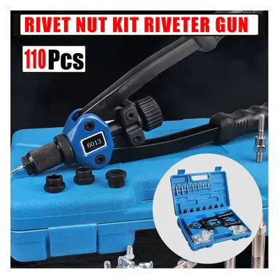 Professional Hand Rivnut Nut Thread Riveter Gun Repair Tool Kit M3-M12 Mandrels