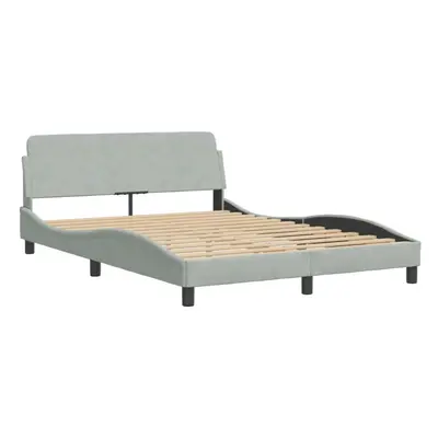 (light grey, x cm) vidaXL Bed Frame with Headboard Bedroom Bed Base Mattress Foundation Velvet