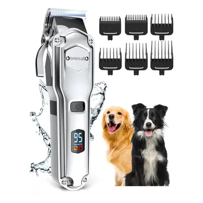 Low Noise Rechargeable Cordless Pet Shaver with Stainless Steel Blades / Waterproof Dog Shaver f