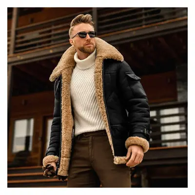 Winter warm coat mens jacket fur fur integrated winter coat thickened wool jacket