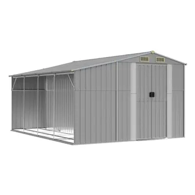 (grey, x 365.5 x cm) vidaXL Garden Shed Metal Shed Outdoor Storage Shed Anthracite Galvanised St