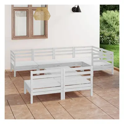 vidaXL Garden Lounge Set Outdoor Sofa Set Couch Piece Solid Pinewood White