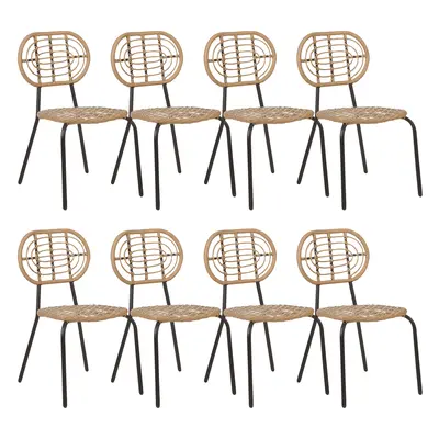 Set of Chairs PRATELLO PE Rattan Natural