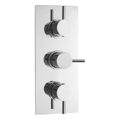 Round Concealed Triple Thermostatic Shower Valve (2 Outlets) - Chrome - Balterley