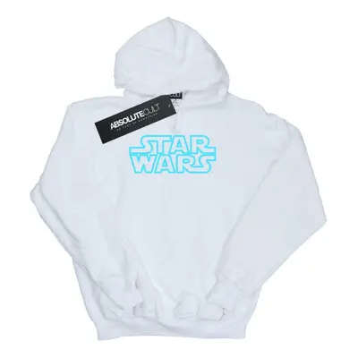 (S, White) Star Wars Mens Neon Sign Logo Hoodie