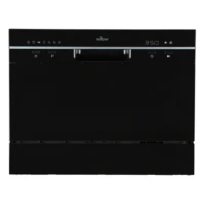 Willow WTTD6B 55cm Tabletop Dishwasher with Place Settings - Black