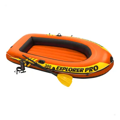 Intex Explorer Pro Inflatable Boat, Boat + Paddles + Pump, Three Person (244 x x cm)