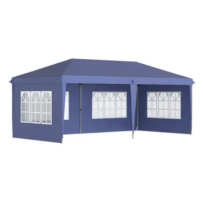 Outsunny x 6m Heavy Duty Gazebo Marquee Party Tent with Storage Bag Blue