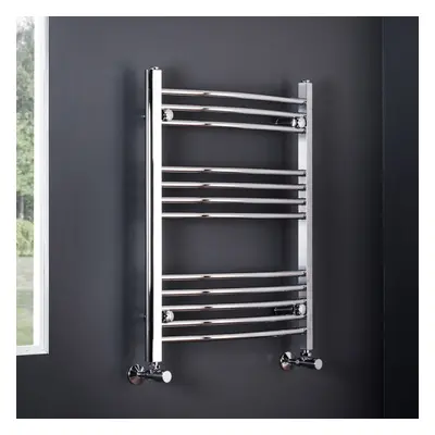 Essentials x 600mm Curved Chrome Heated Towel Rail