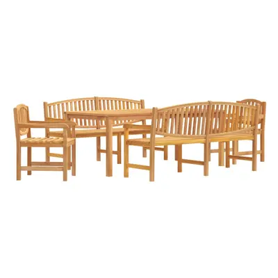 (2x chair + 2x bench + table, cm table length) vidaXL Garden Dining Set Outdoor Table and Chairs