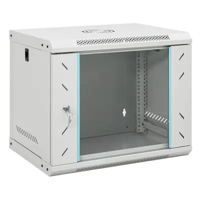 (grey, x x mm) vidaXL 9U Wall Mounted Network Cabinet Home Server Rack Data Cabinet 19" IP20