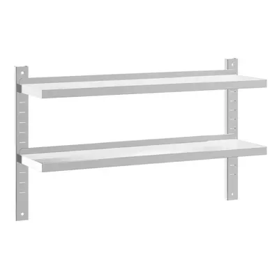 (100 x 23.5 x cm) vidaXL Wall Shelf Floating Shelf Storage Shelf Rack Silver Stainless Steel