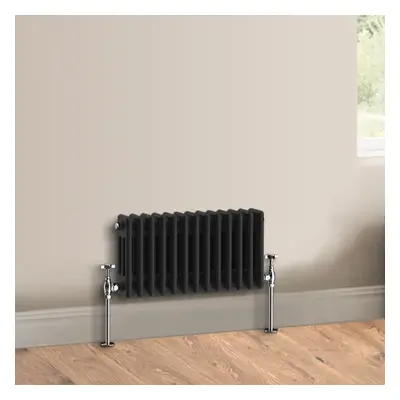 (300 x 607mm - Triple) Warmehaus Traditional Cast Iron Style Black Radiator Perfect for Bathroom