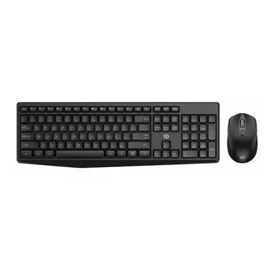 (Black) 2.4G Wireless Keyboard & Mouse Set Keys Business Keyboard 1500DPI Buttons Silent Optical