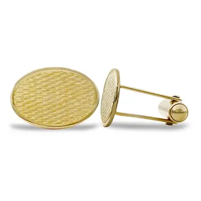 Jewelco London Men's Solid 9ct Yellow Gold Oval Ogee Pattern Swivel Back Cufflinks - JCL030