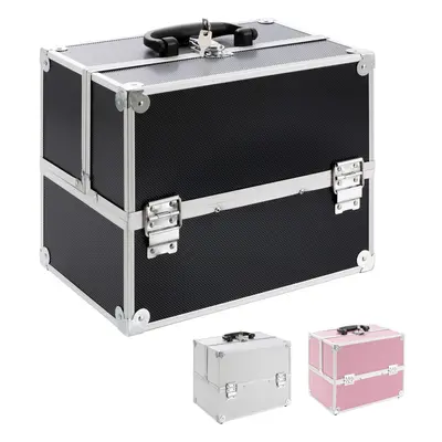 AREBOS Aluminium Beauty Cosmetics & Make Up Case/Box Nail Art Case Hairdressing Case (Black)