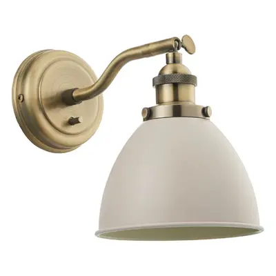 Adjustable Industrial Wall Light Brass & Grey Shade Vintage Arm Lamp Fitting