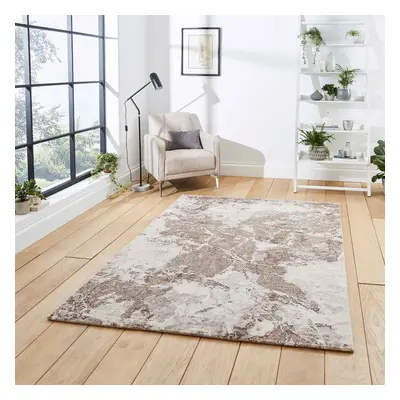 (50033 Beige/Silver, x cm) Gold Silver Modern Rugs Abstract Small Large Living Room Rug Bedroom 