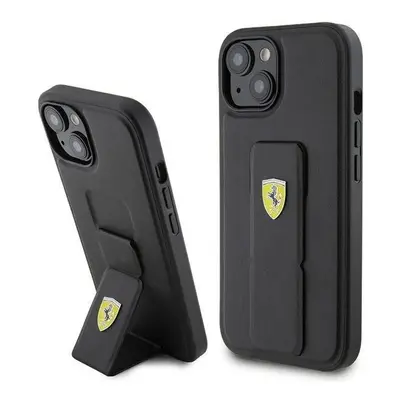 Ferrari Hard Case Grip Stand with Metal Logo for iphone 6.1" Black - FEHCP15SGSPSIK