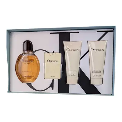 Calvin Klein Obsession For Men cK Eau de Toilette Spray 125ml EDTS 20ml, After Shave Balm 100ml,