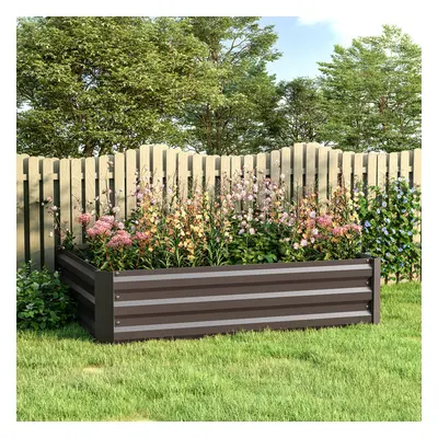 (120x90x30cm) Garden Metal Raised Vegetable Planter Outdoor Flower Trough Herb Grow Bed Box