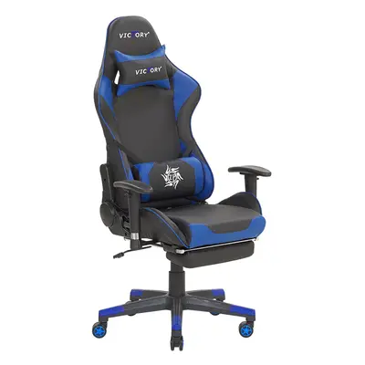 Gaming Chair Faux Leather Blue VICTORY