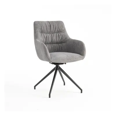 (Grey) EVA MODERN VELVET DINING CHAIR PADDED SEAT w ARMS METAL LEG KITCHEN (Mustard)