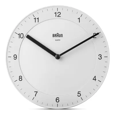 Braun Classic Analogue Wall Clock with Quiet Quartz Movement, 20cm, White, BC06W