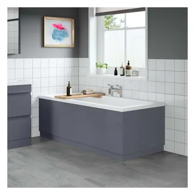 Modern Bathroom Front & End Bath Panel Pack 18mm MDF Grey Gloss Plinth