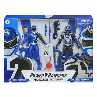 Power Rangers Lightning Collection 6" S.P.D. B-Squad & A-Squad Blue Ranger figure set.