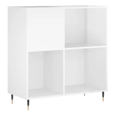 (high gloss white) vidaXL Record Cabinet Record Storage Cabinet Sideboard White Engineered Wood