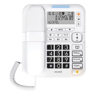 Alcatel TMax70, big button easy-to-use corded telephone, White