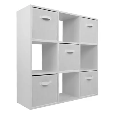 (5 White Drawers) Charles Jacobs White Cube Open Book Shelf Storage