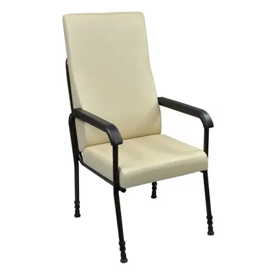 Height Adjustable Ergonomic Lounge Chair - High Backed - Cream Upholstery