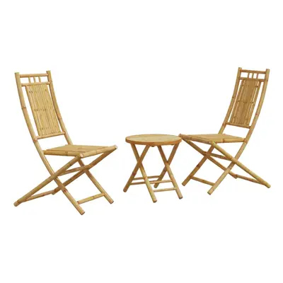 vidaXL Bistro Set Piece Outdoor Bistro Set Garden Table and Chair Bamboo