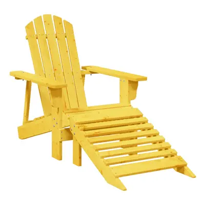 (yellow) vidaXL Adirondack Chair with Ottoman Outdoor Chair Garden Chair Solid Wood Fir