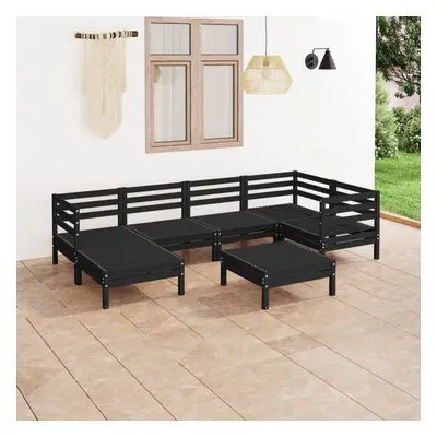 vidaXL Garden Lounge Set Outdoor Lounge Set Piece Solid Wood Pine Black