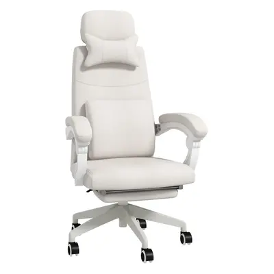 Vinsetto Home Office Chair Reclining Computer Chair w/ Lumbar Support White