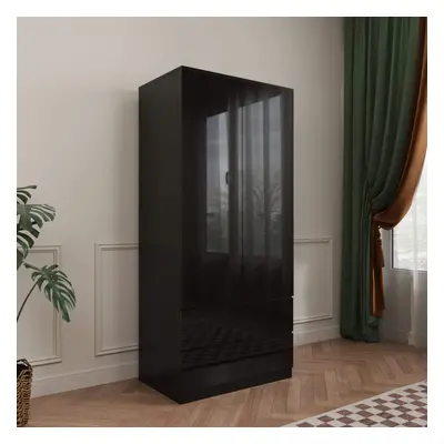 (Black) Lugano Door Drawer Wardrobe