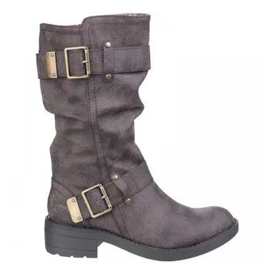 (7 (Adults')) Trumble | Brown | Women's Mid-Calf Biker Boots