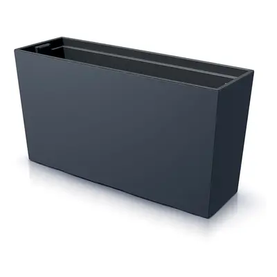 (Anthracite) URBI Elegance Rectangular Medium Flower Planter Pot Garden Trough Case with Insert