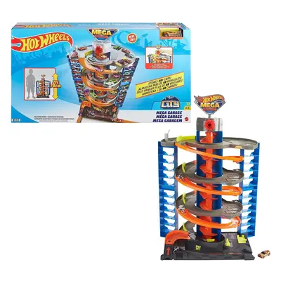 \u200BHot Wheels City Mega Garage Playset with Corkscrew Elevator & Storage for 60+ Cars, Includ