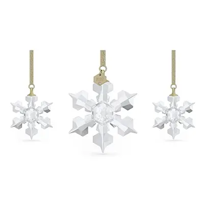 Swarovski Annual Edition Set, White Swarovski Crystals Embellish Snowflake Hanging Ornament Set,